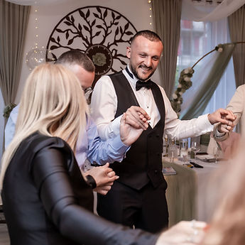 Genc dances with his guests during the evening of a wedding celebrated in Neuchâtel