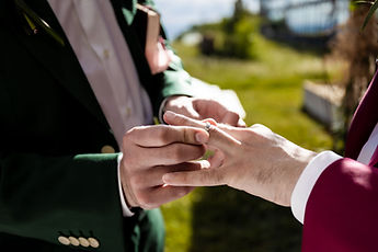 Detail: the ring slipped onto the finger