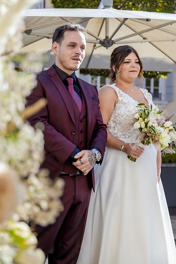 Sabrina and Idrisse standing during the ceremony
