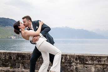 A dip kiss by the lake