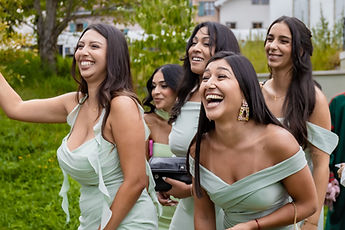 Leila's friends in a fit of laughter