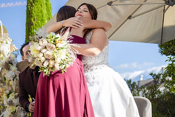 Sabrina hugging a friend