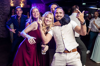 A circle of friends on the dance floor