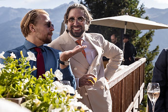 Derek and a friend on the terrace