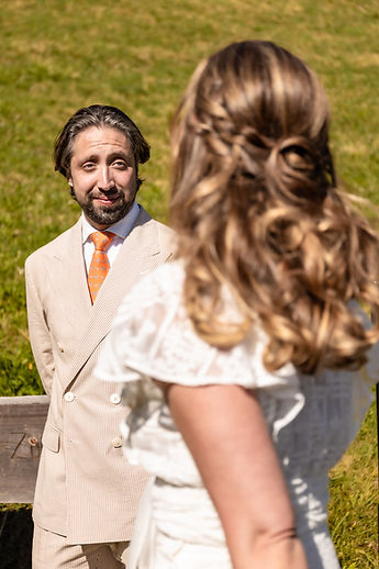 Derek listening to Charlotte, all smiles