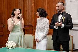 Laughter and applause during the ceremony