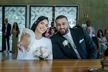 Leila and Marouan seated side by side, all smiles