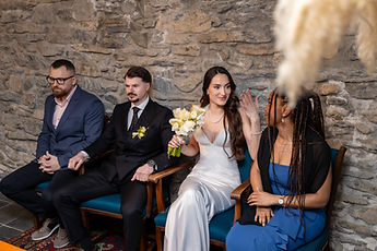 A moment of laughter during the civil ceremony