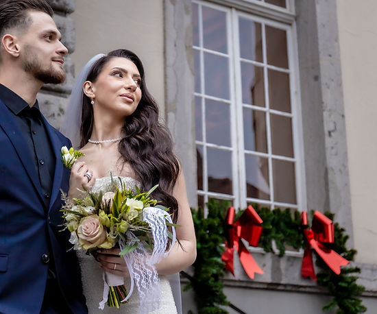 Jeunes mariés lors de leur reportage de mariage