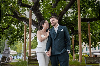 Gemma and Jean looking at each other under the trees