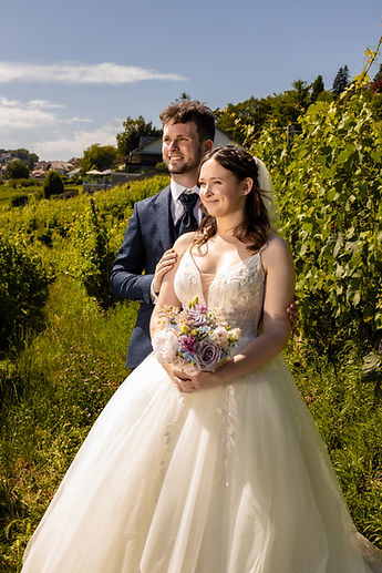 Lucie and Patrick in the vineyards, all smiles