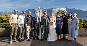 Large group photo on the terrace