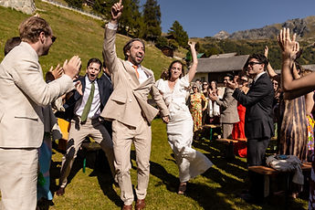 The couple's exit to cheers