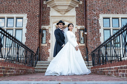 newly wed groom and bride posing together for their wedding photoshoot and wedding photography
