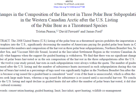Changes in the Composition of the Harvest in Three Polar Bear Subpopulations