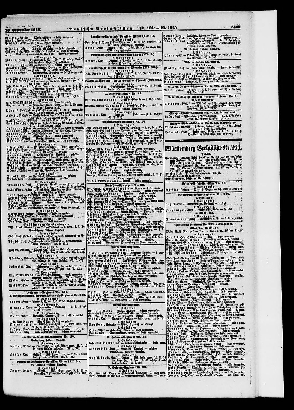 Deutsche Verlustlisten Erster Weltkrieg Eugen Kemmner (Quelle: des.genealogy.net)
