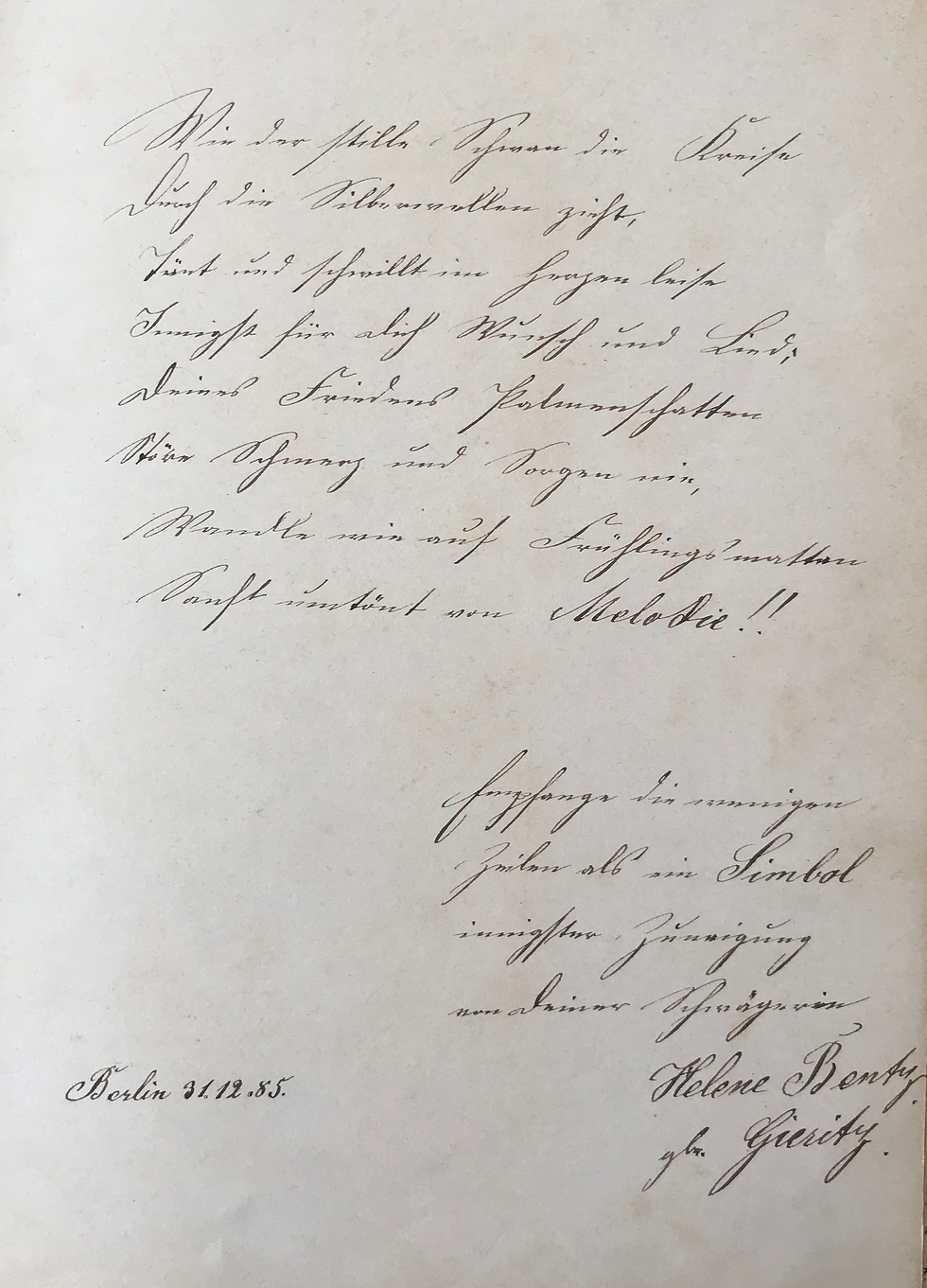 Poesiealbum 1885 Berlin