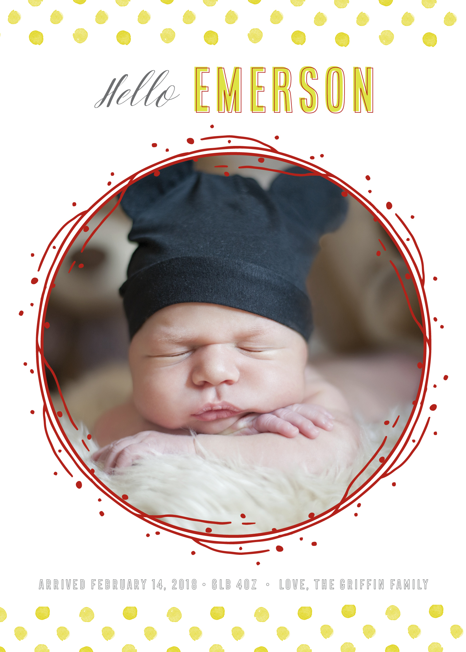 Dots + Twigs Baby Announcement