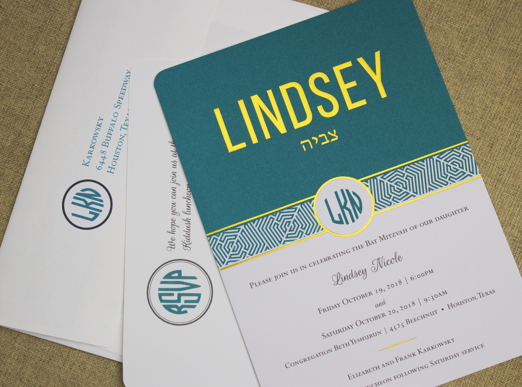 Gold embossed Bat Mitzvah