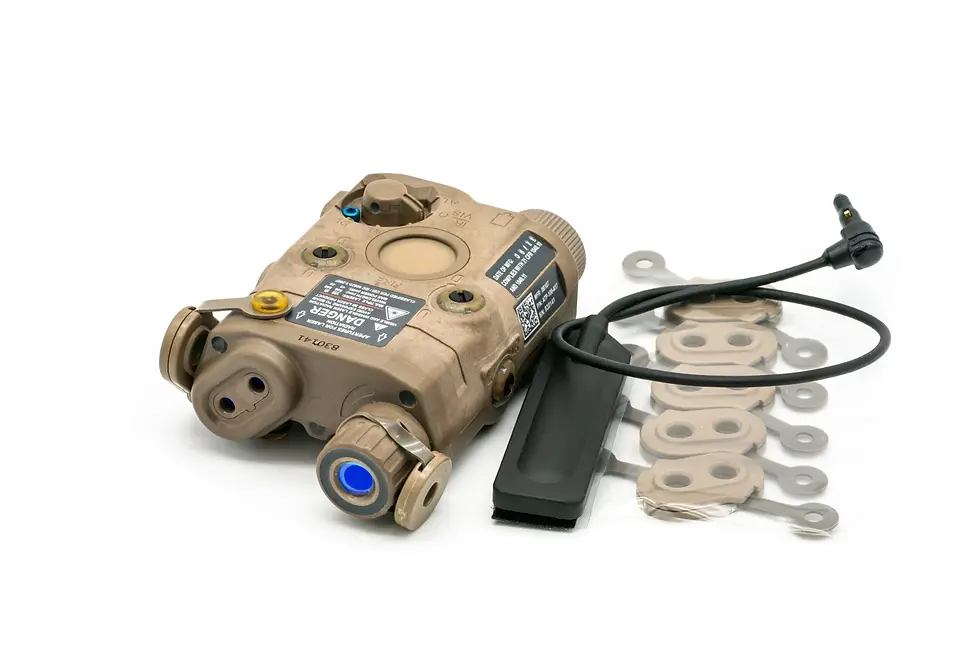 Thumbnail: L3Harris ATPIAL AN/PEQ-15 advanced aiming and illumination laser device for tactical and professional applications.