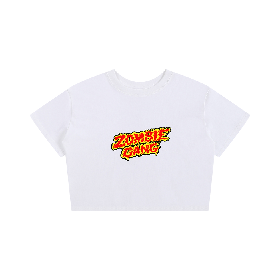 Thumbnail: ZOMBIE GANG FLAME Baby Tee Seamless T-Shirt - 200 GSM