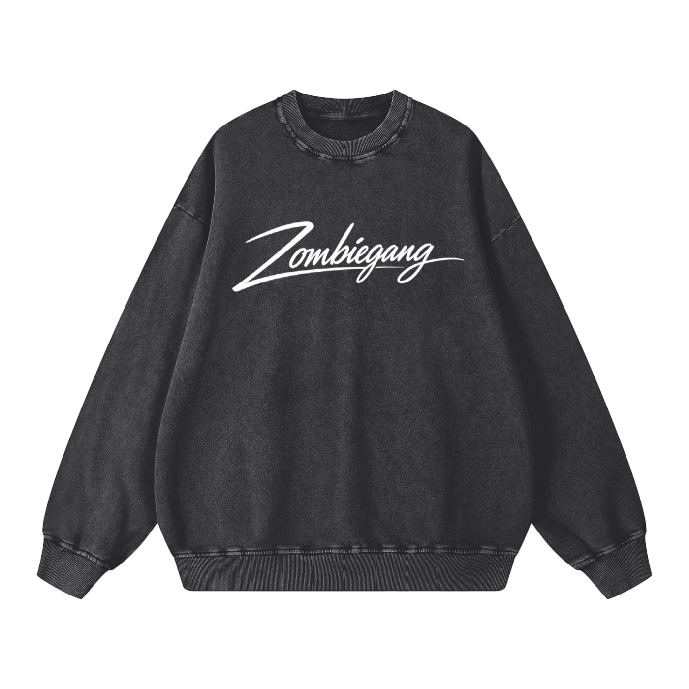 Snow Washed Oversized ELEGANT ZOMBIEGANG SIGNATURE Sweatshirt