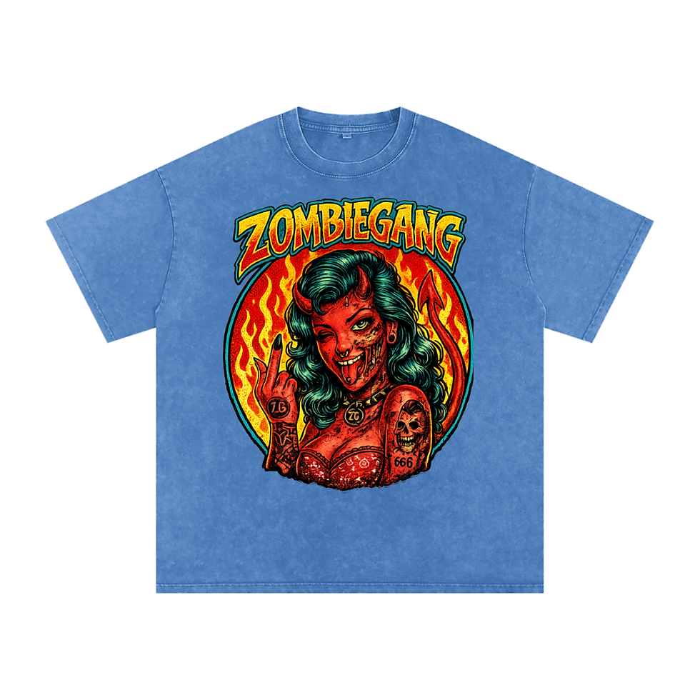 Thumbnail: SHE DEVIL Snow Washed Oversized Cotton T-Shirt