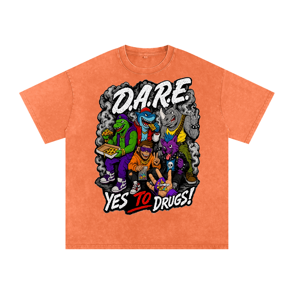 Thumbnail: D.A.R.E Snow Washed Oversized Cotton T-Shirt