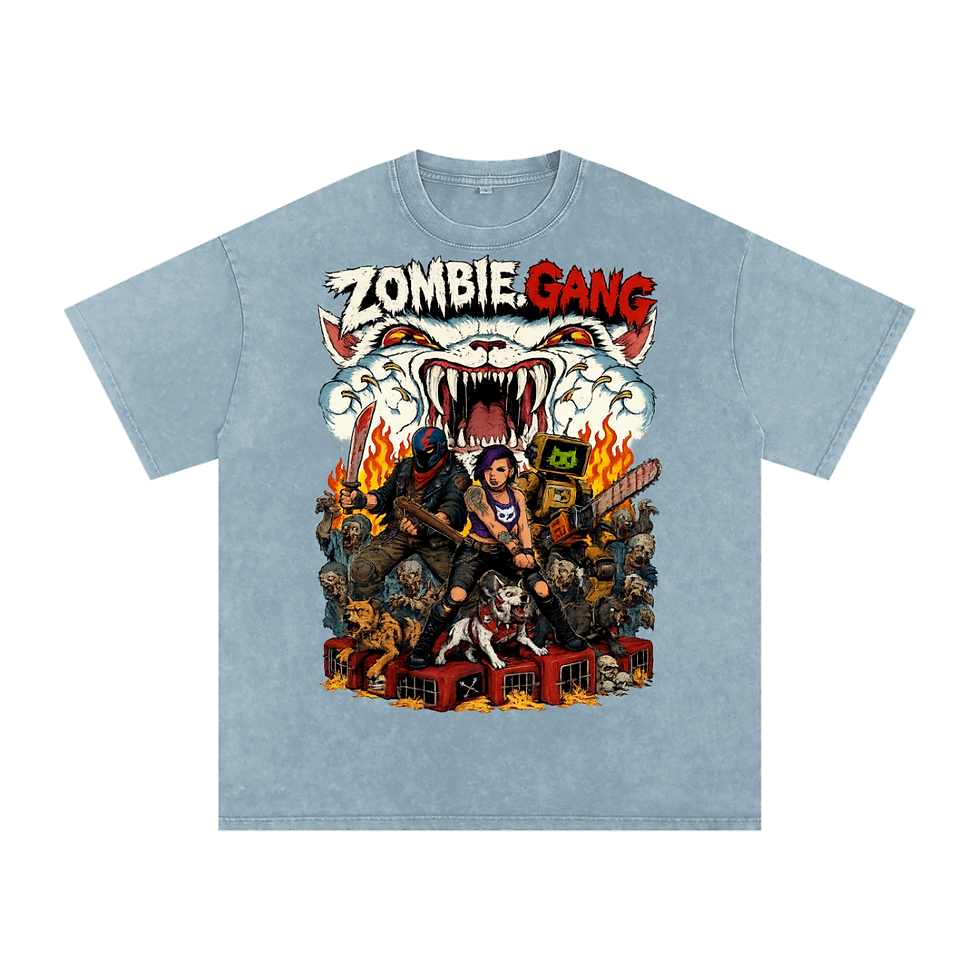 Thumbnail: Attack of the Pu$$y  Snow Washed Oversized Cotton T-Shirt