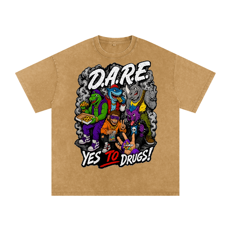 Thumbnail: D.A.R.E Snow Washed Oversized Cotton T-Shirt