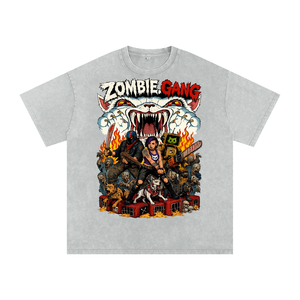 Thumbnail: Attack of the Pu$$y  Snow Washed Oversized Cotton T-Shirt
