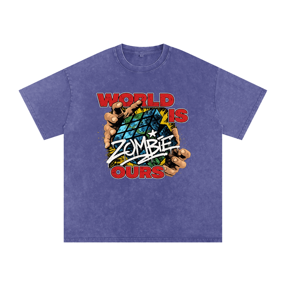 Thumbnail: WORLD IS OURS  Snow Washed Oversized Cotton T-Shirt