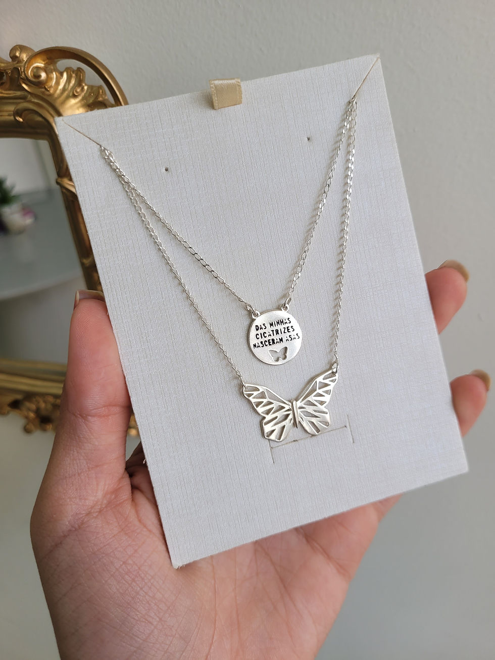 Escapulário borboleta em Prata 925