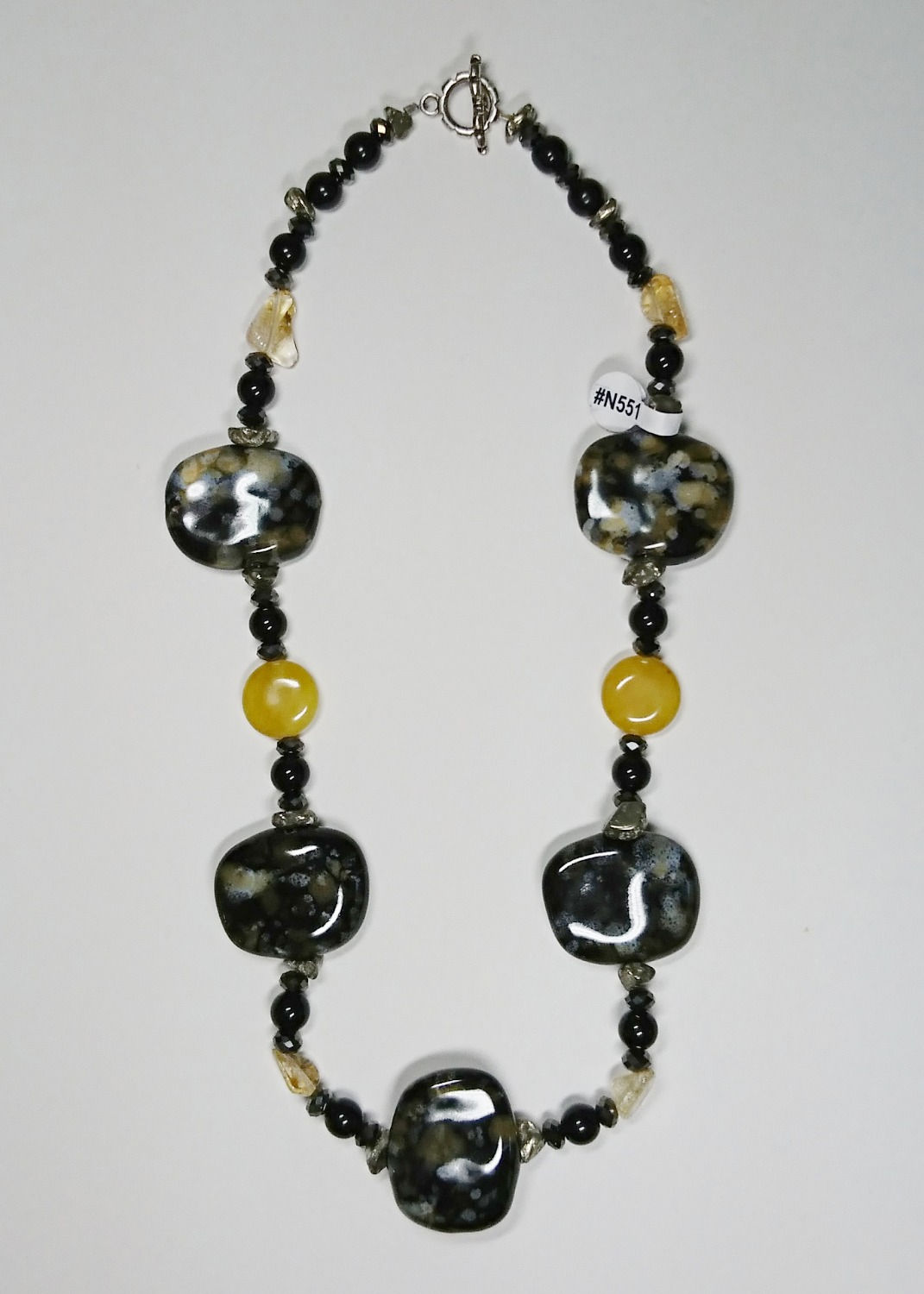 Yellow Agate and Black Ceramic