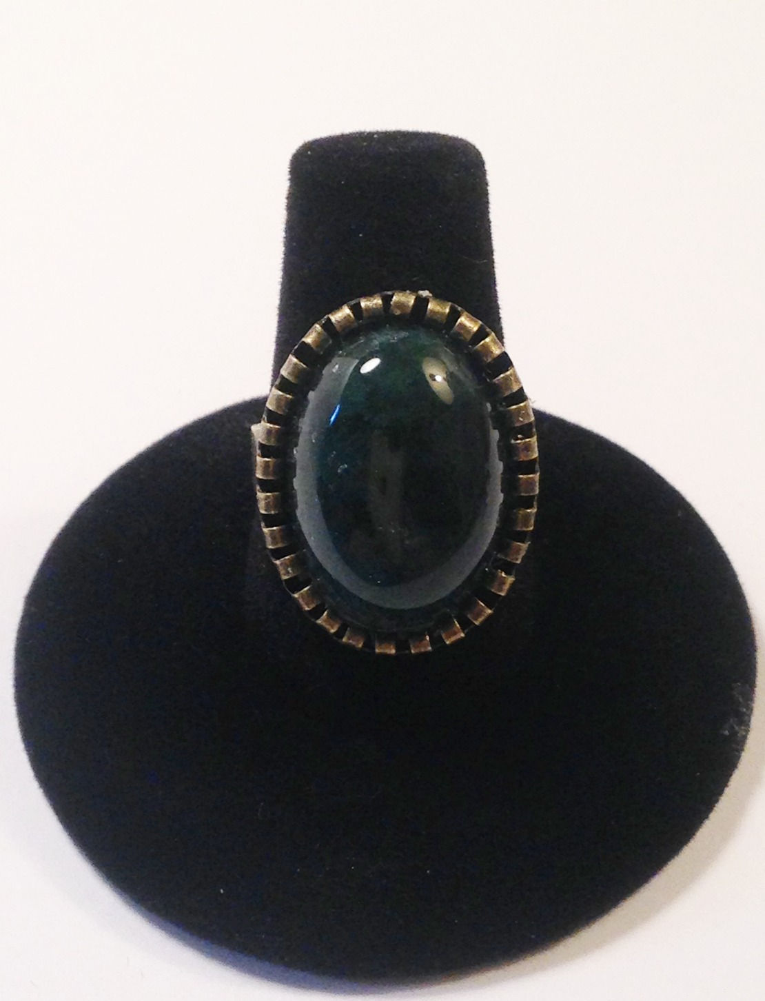 Antique Band Moss Agate Ring