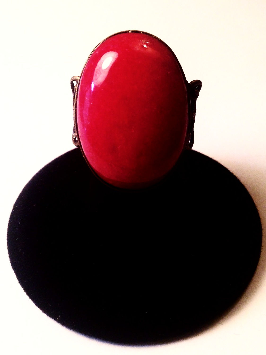 Antique Band Red Mountain Jade Ring