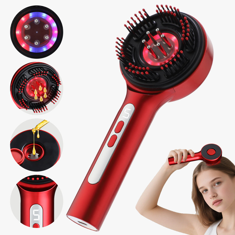 Electric Scalp Massage Comb Scalp Massaging Brush Head Massager 5 Levels Anti Ha