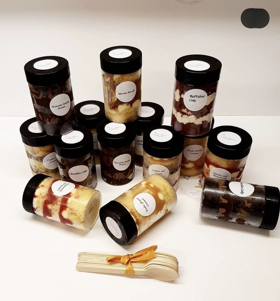 400ml Jars of cake in different flavours ordered by our customer