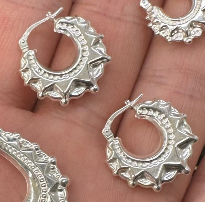 925 Sterling Silver Children's Round Creole Hoops