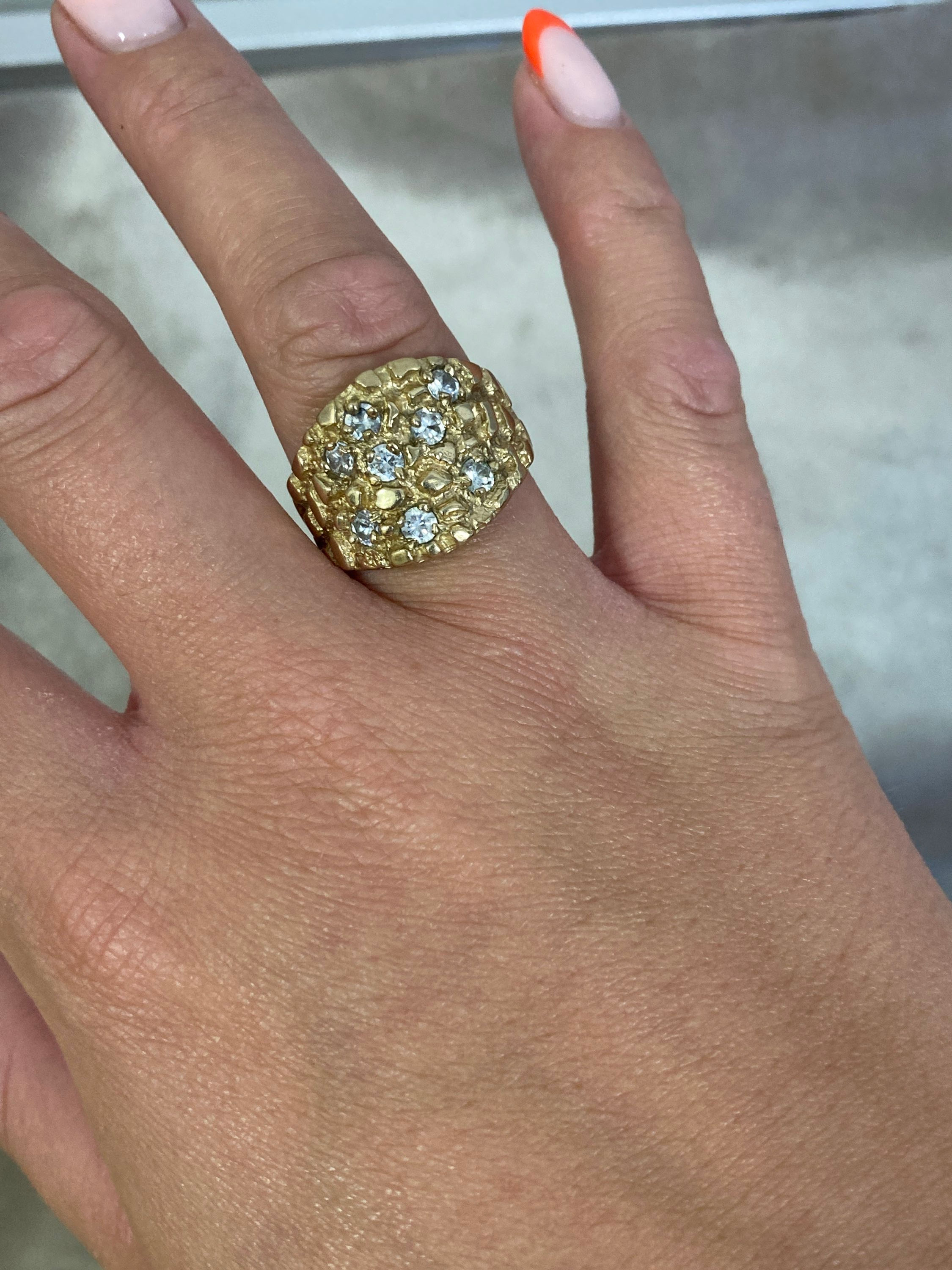 9ct Stone Set Nugget Ring 