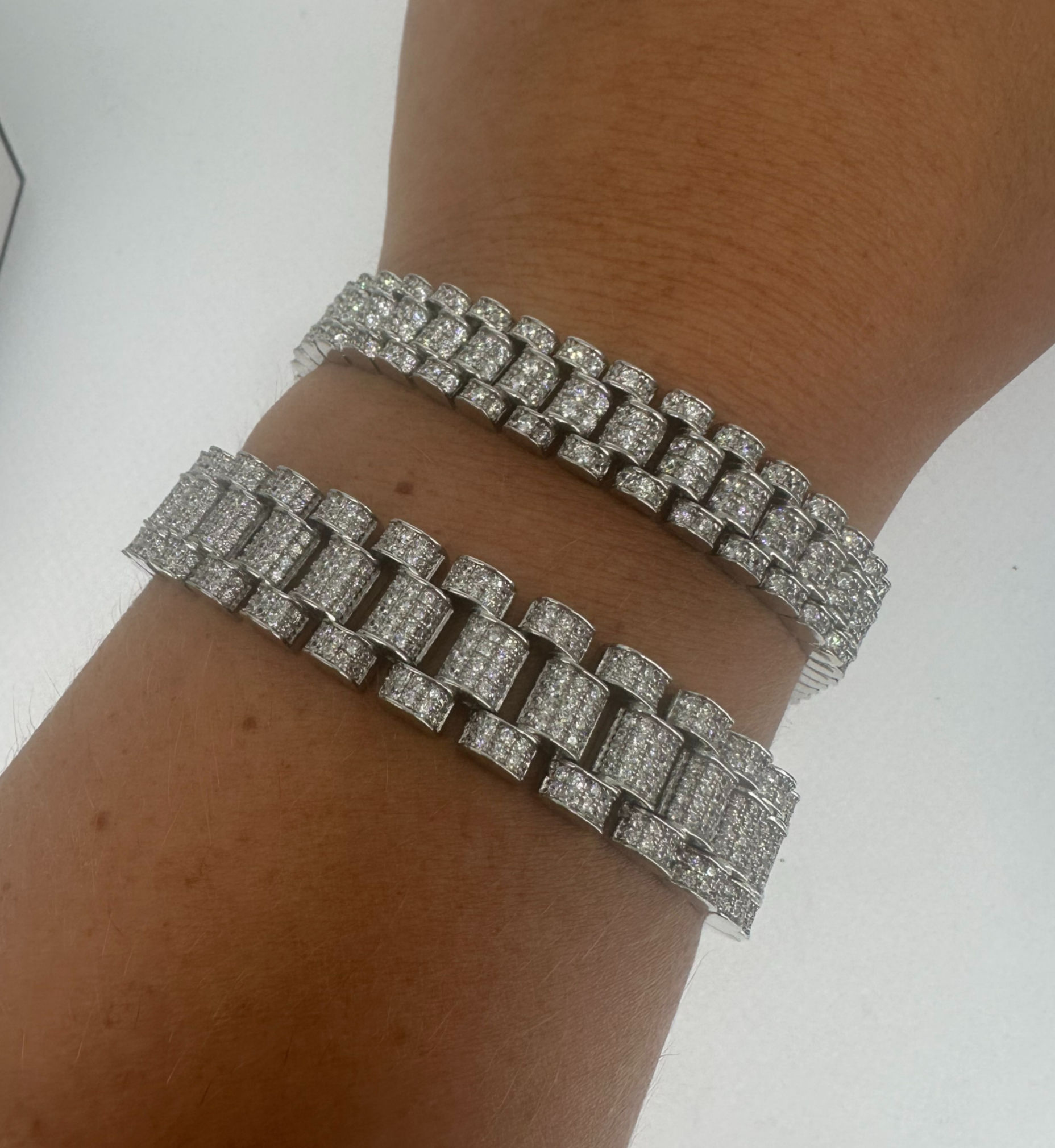 925 Sterling Silver Stone Set Men's Watch Bracelet Bracelet