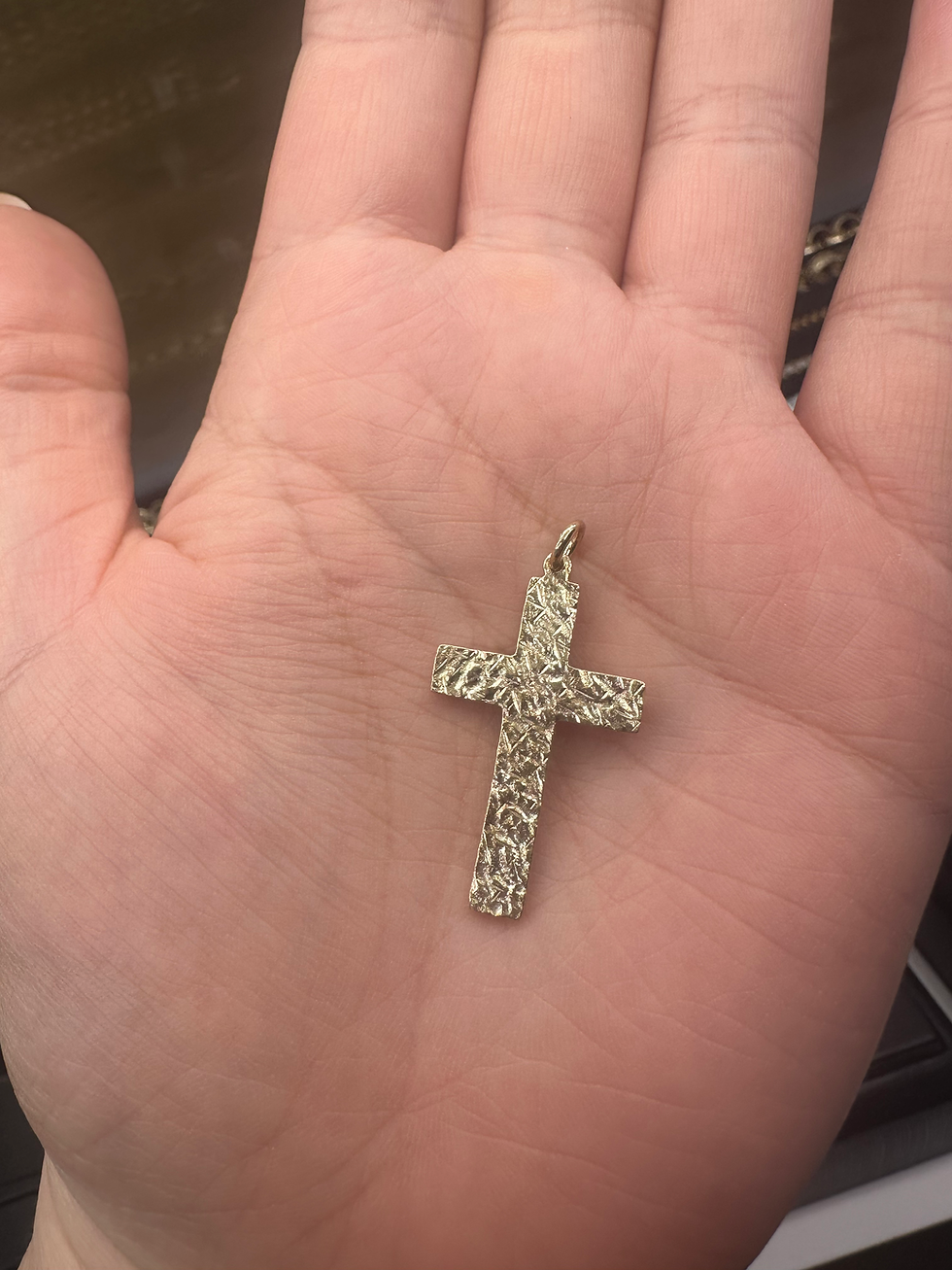 9ct Patterned Cross Pendant