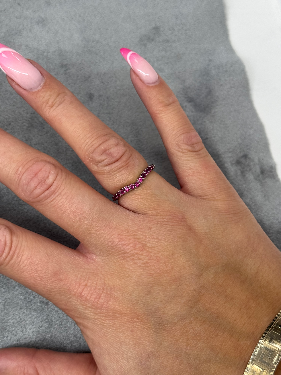 950 Ladies Platinum Pink Stone Ring