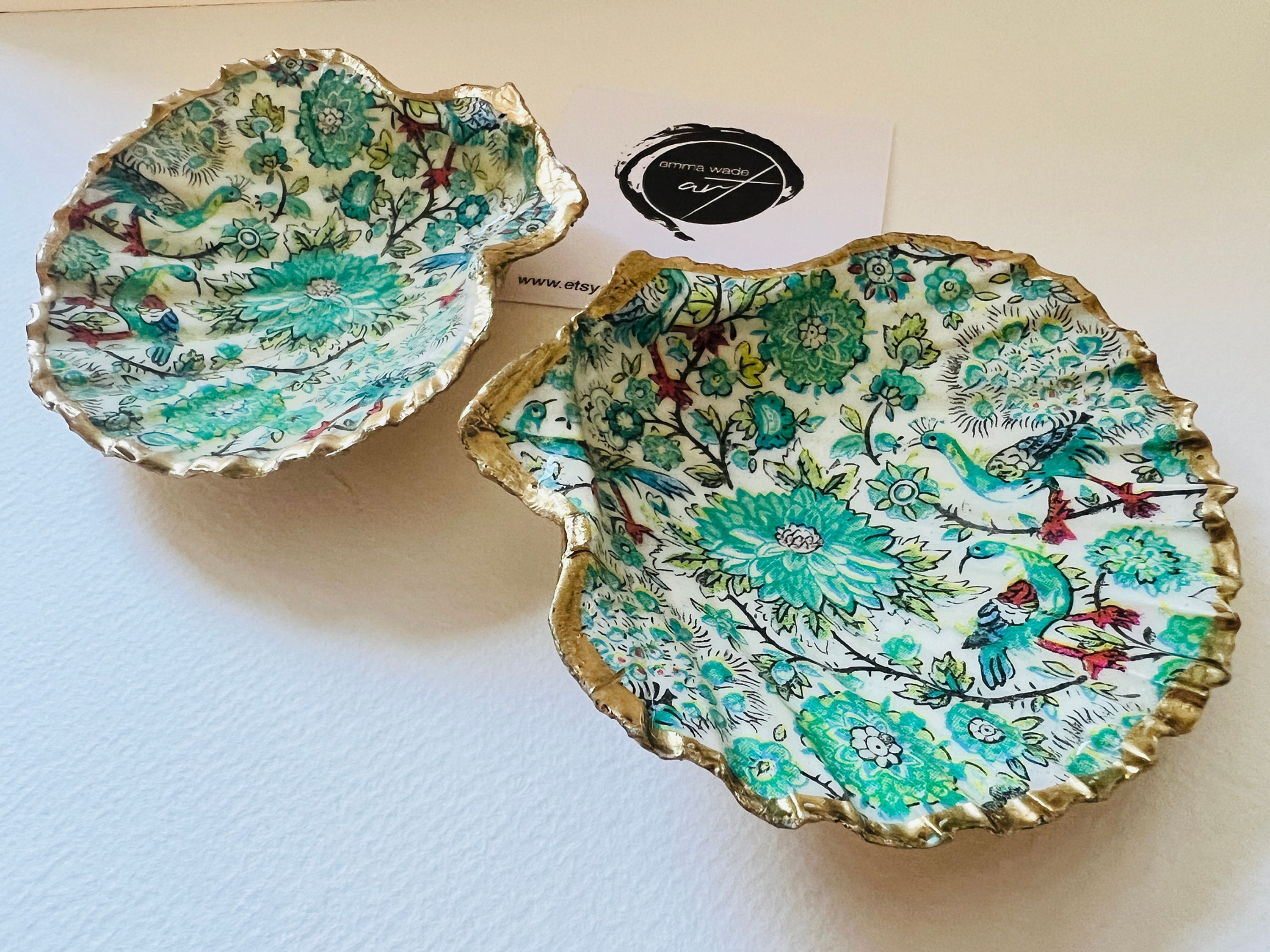 Peacock gift, anniversary gift, uk natural shell, decoupage dish, uk gifts, birthday sustainable gift