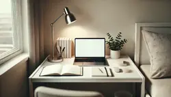 DALL·E-2024-11-08-08.46.18-A-small-tidy-desk-setup-with-minimalist-organisation
