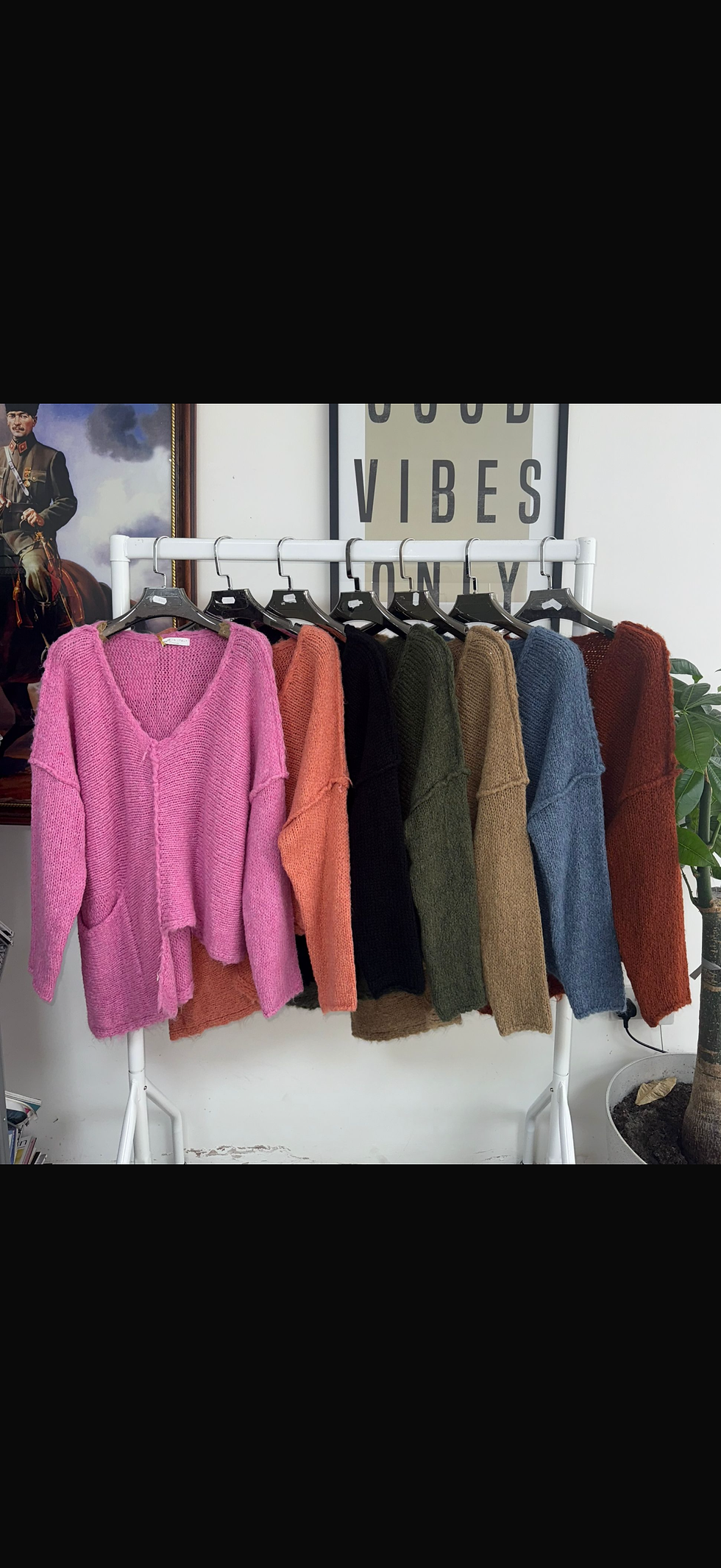 Thumbnail: Chunky mohair mix asymmetric hem jumper
