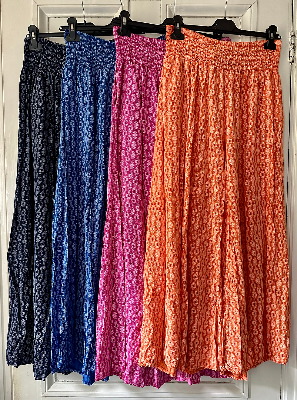 Thumbnail: Floral mandala wide leg shirred waist palazzo trousers