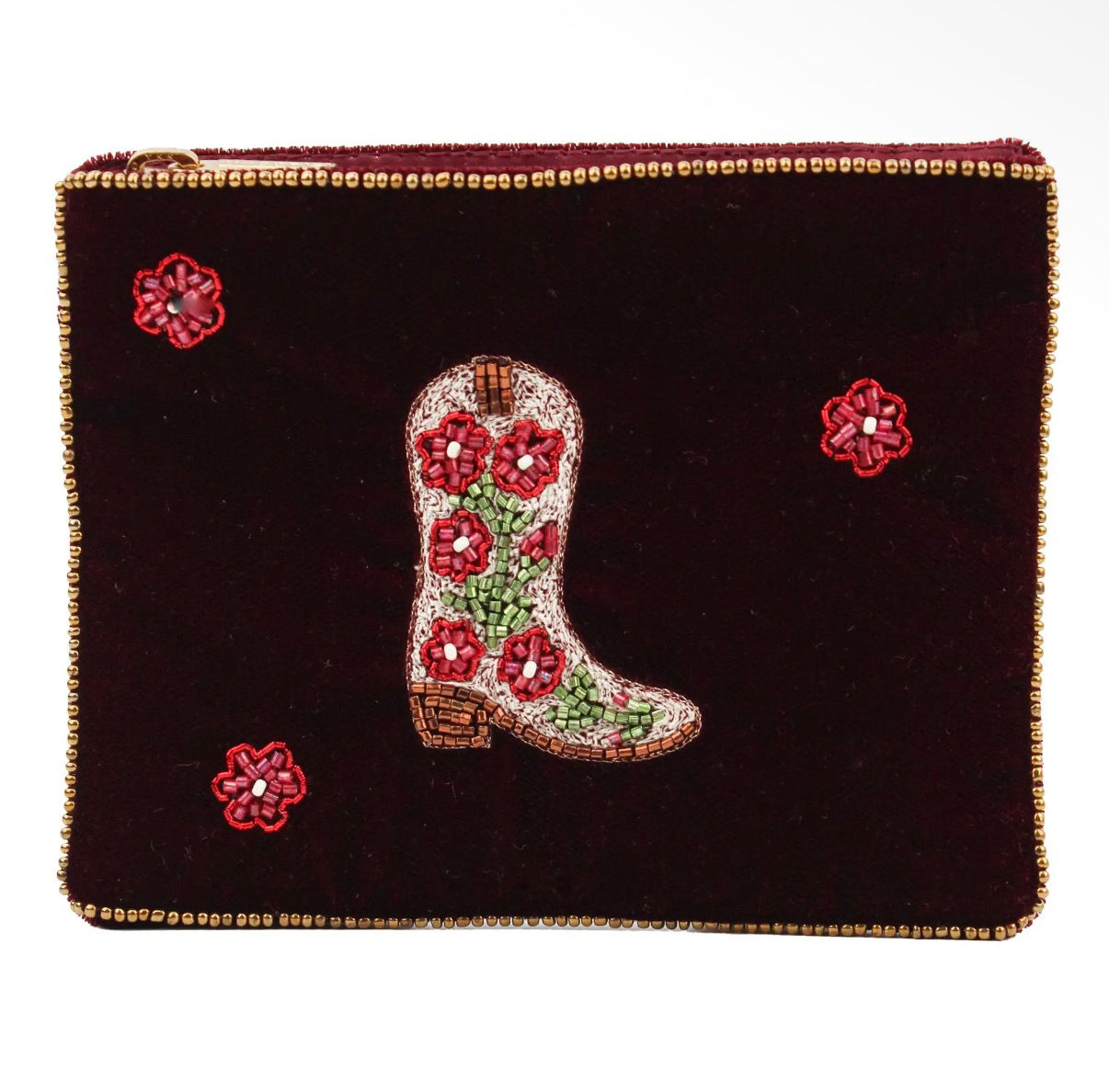 My Doris beaded small velvet pouch
