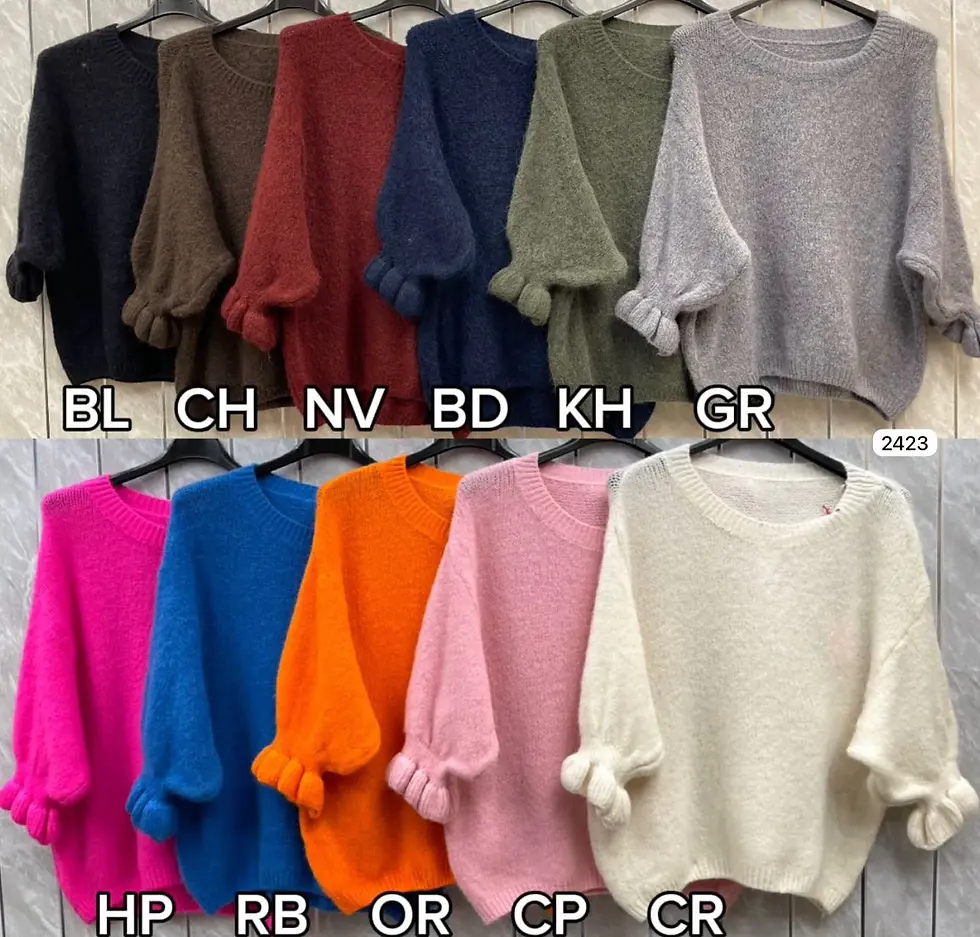 Thumbnail: Alpaca mix frill sleeves jumper 