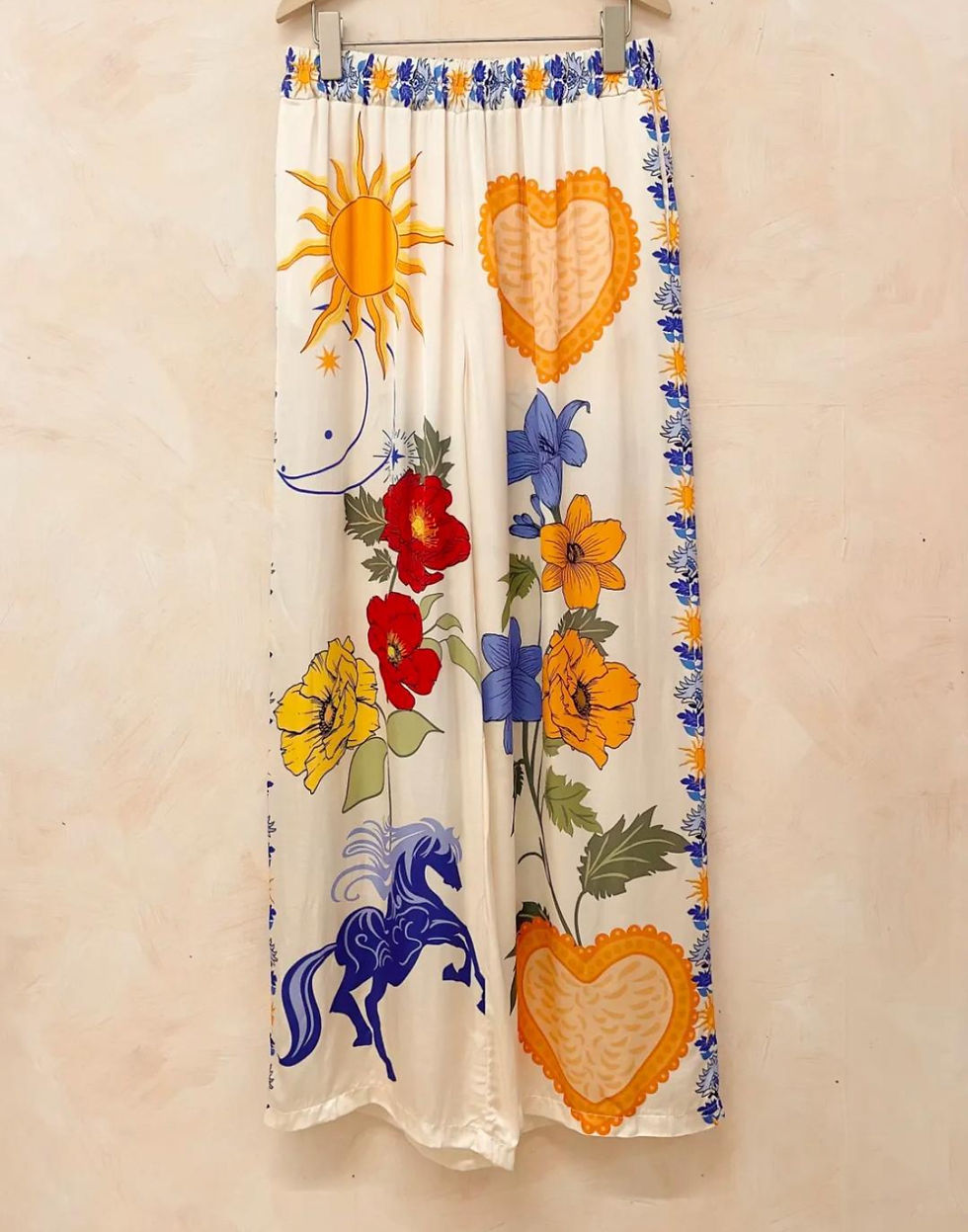 Thumbnail: Designer inspired silk mix patterned trousers